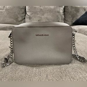 Michael Kors gray Saffiano Leather Crossbody Bag
